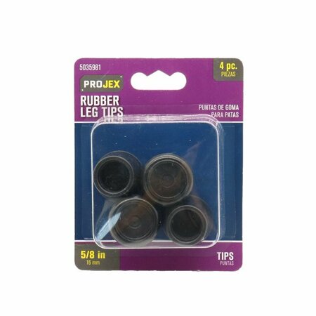 NINGBO HYDERON TIP LEG RUBR BLK 5/8 in., 4PK P0046